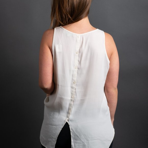 White Chiffon Tank by Ann Taylor - Picture 8 of 10